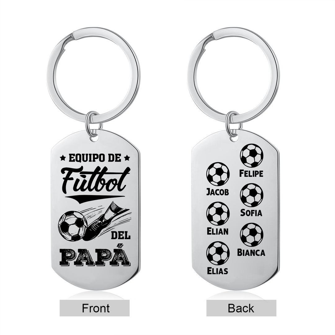 A mi papá-Llavero 1-7 Nombres Personalizados EQUIPO DE FÚTBOL DEL PAPÁ-Jessemade ES