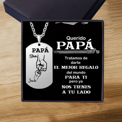A MI PAPÁ-Collar 2-6 nombres personalizados de placa puño con puño-Jessemade ES