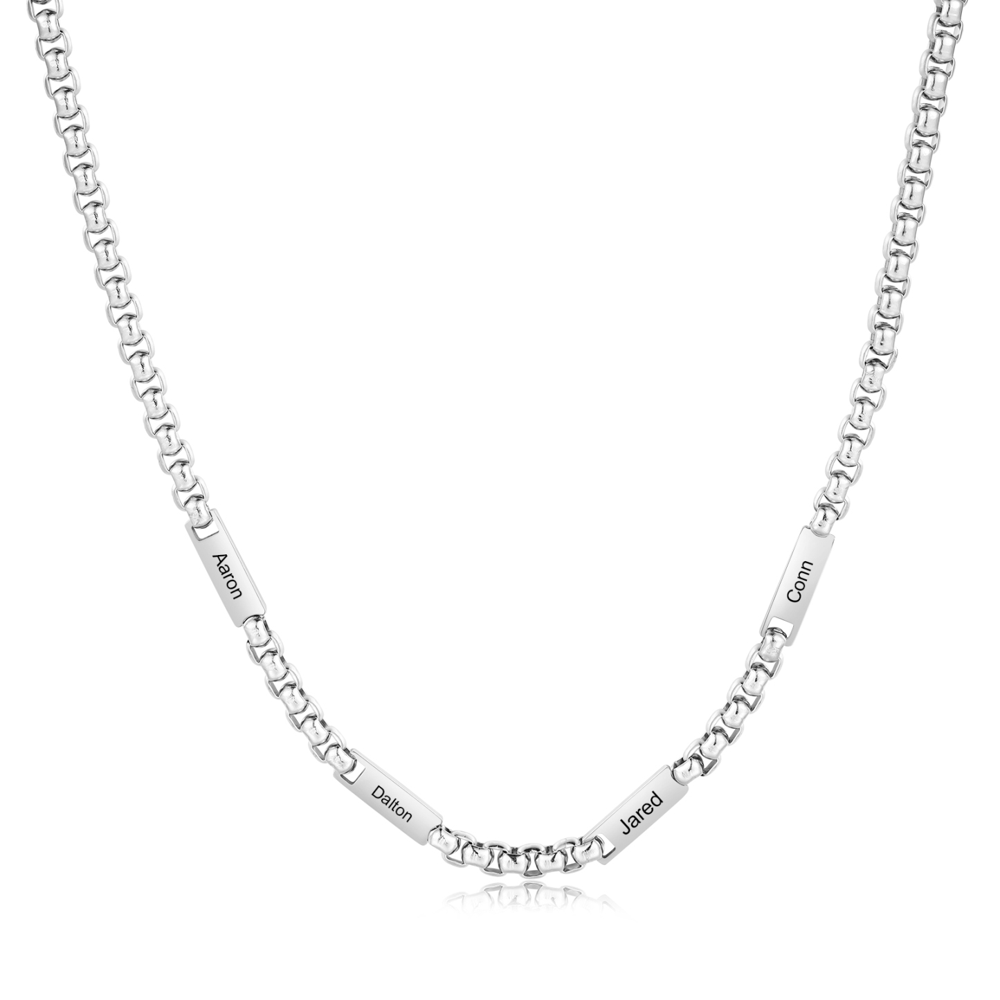 Collar de cadena personalizado con 1-5 nombres para hombre
