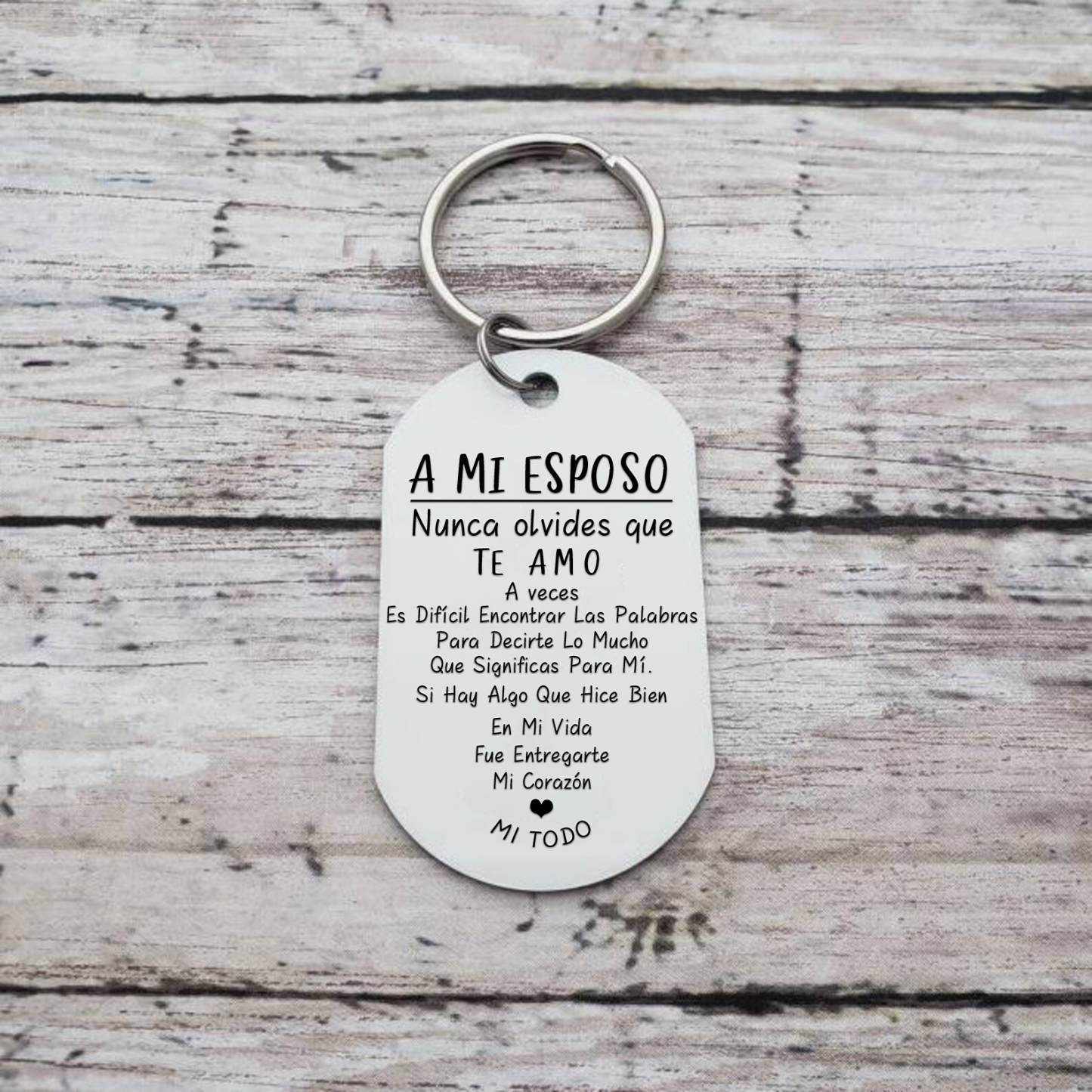 Llavero a mi esposo para pareja "Nunca olvides que te amo" 1 foto personalizada-Jessemade ES