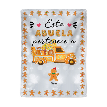 A mi abuela-Manta de buen calidad de Navidad hombre de jengibre personalizada con 1 nombre-Jessemade ES