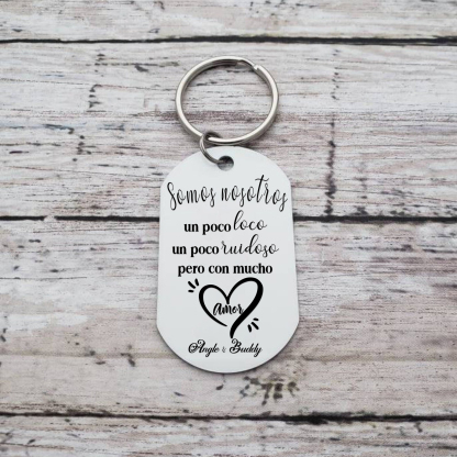 Llavero personalizado con 2 nombres y 1 foto para pareja-Jessemade ES