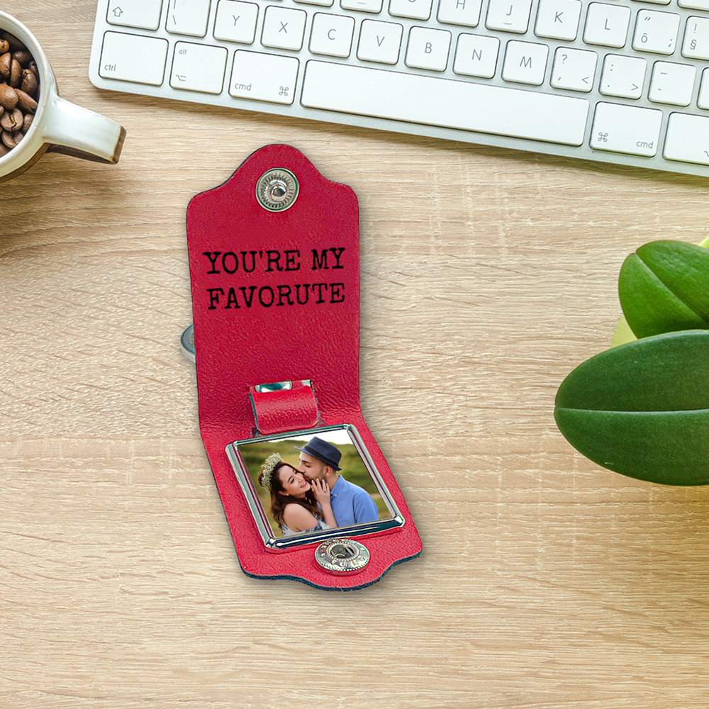 Llavero para pareja de cuero pinky swear personalizado con 1 texto, 2 letras y foto-Jessemade ES
