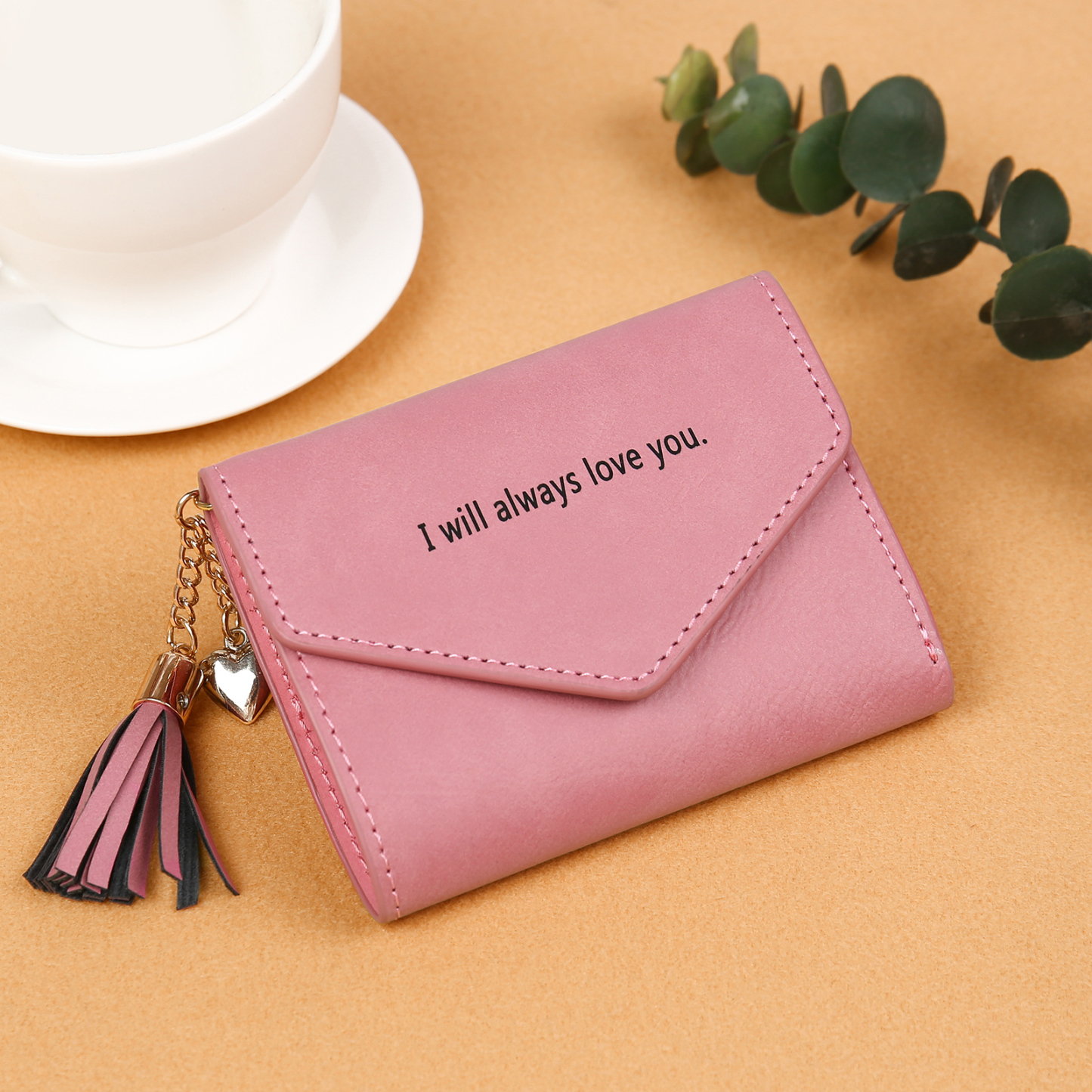 Cartera, billetera con 1 nombre, 1 flor de nacimiento y 1 texto personalizados monedero clásico para mujer-Jessemade ES