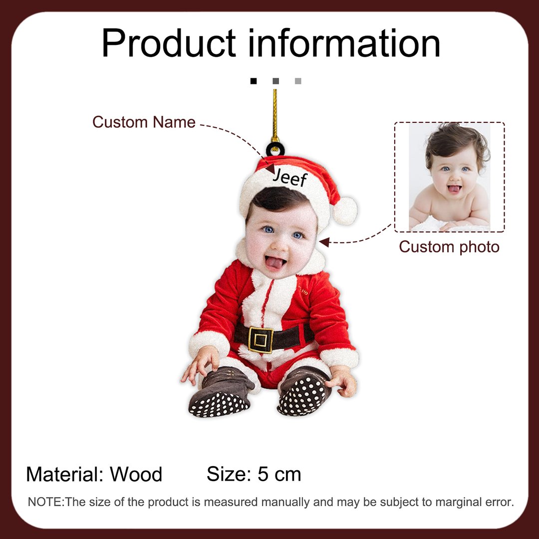 Navidad-Adorno Navideño Muñeco 1 Nombre Personalizado con Foto