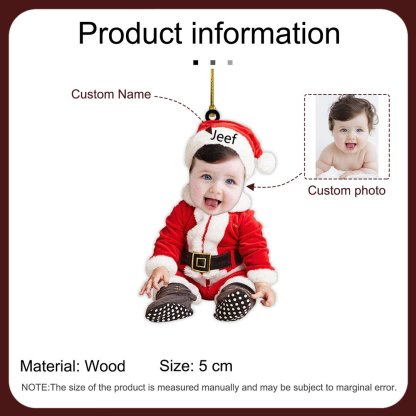 Navidad-Adorno Navideño Muñeco 1 Nombre Personalizado con Foto