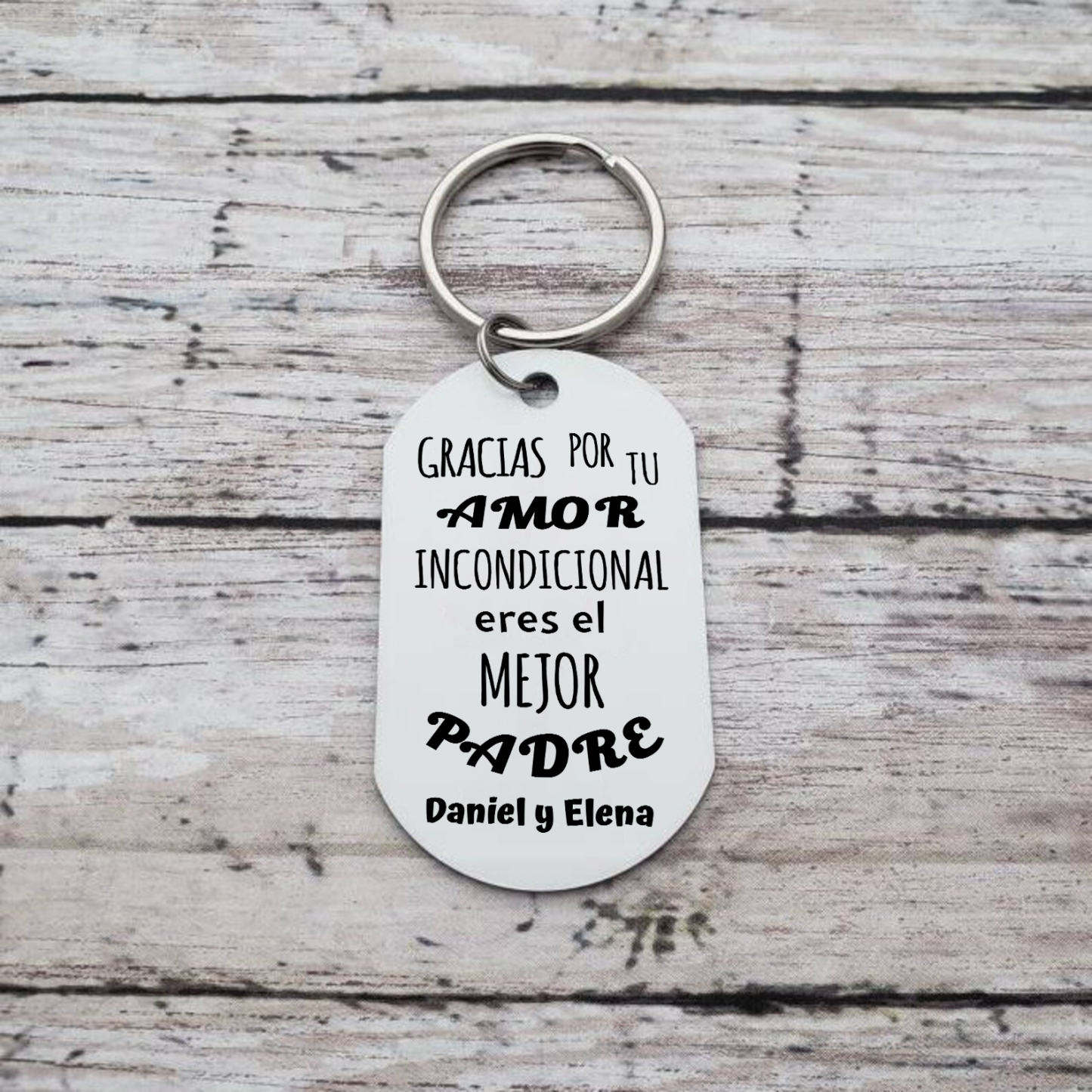 A mi papá-Llavero Personalizado EL MEJOR PADRE 1 Texto -Jessemade ES