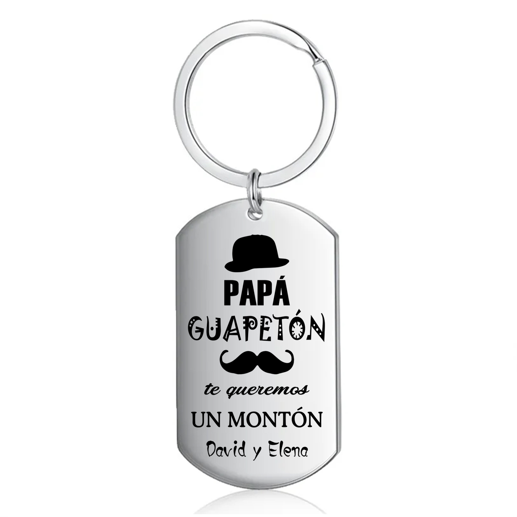 A mi papá-Llavero Personalizado PAPÁ GUAPETÓN 1 Texto-Jessemade ES