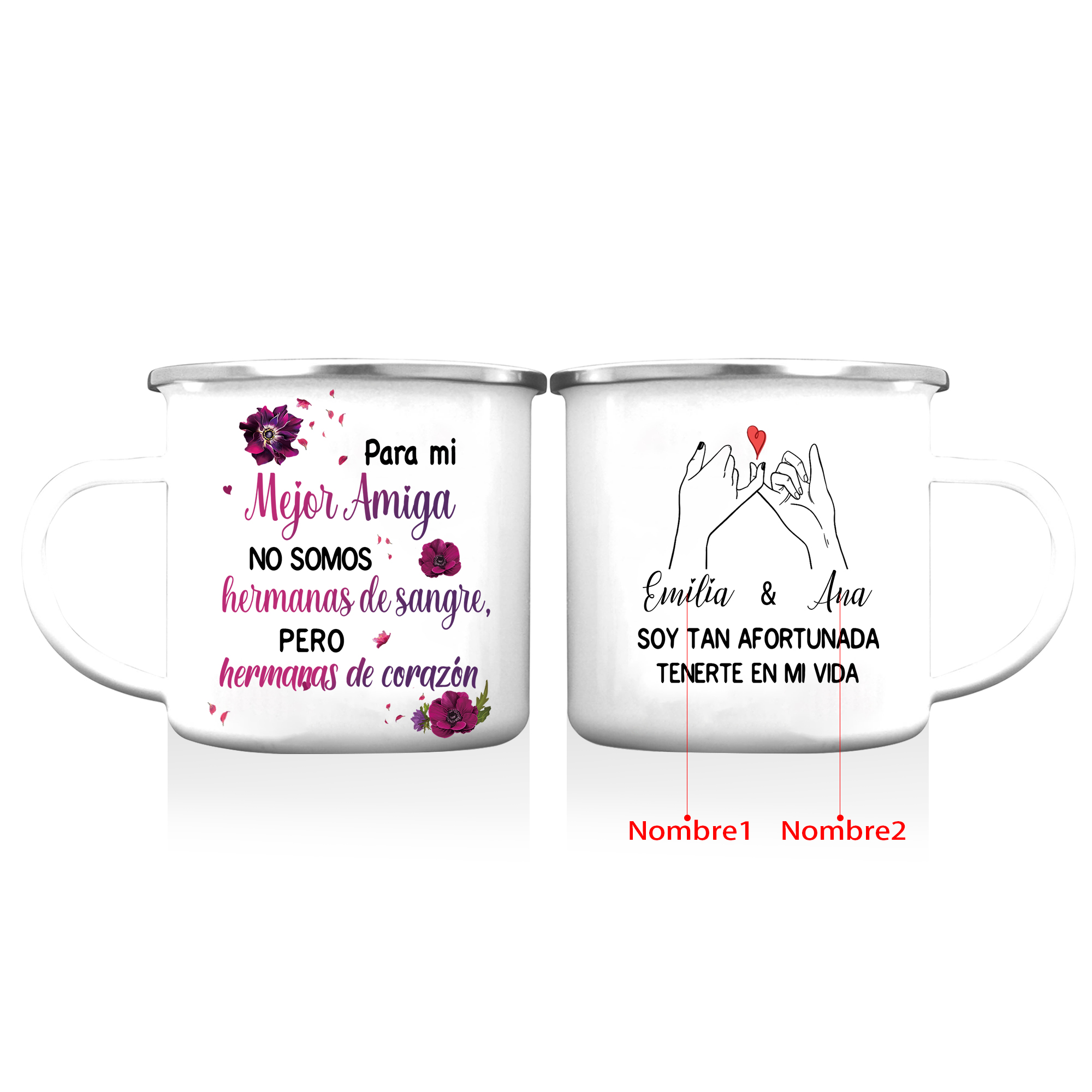 Taza para amigas pinky swear 2 nombres personalizados-Jessemade ES