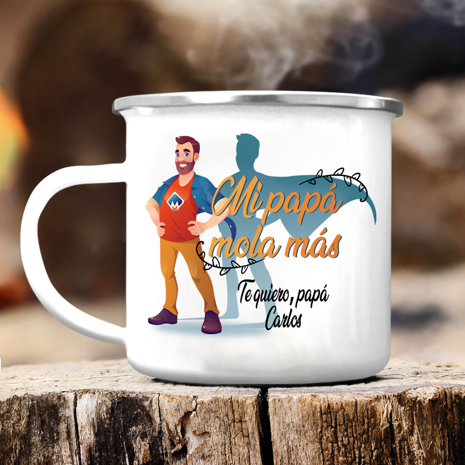 Taza para papá con 1 nombre personalizado-Jessemade ES