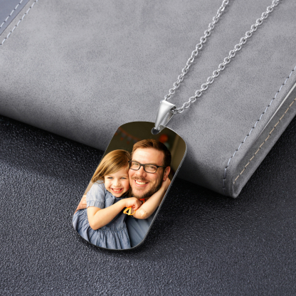 A MI PAPÁ-Collar de placa personalizada con texto y foto-Jessemade ES