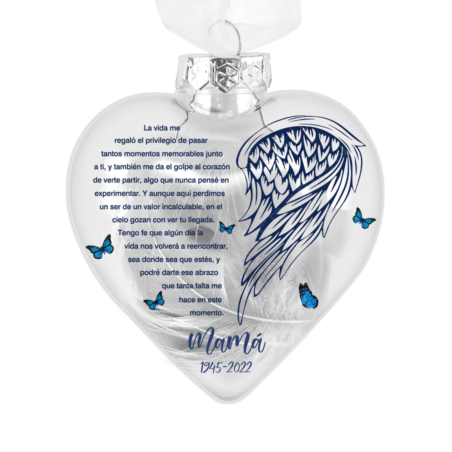 Bola navideña conmemorativa Adorno de Navidad 1 nombre y años personalizados con pluma -Jessemade ES