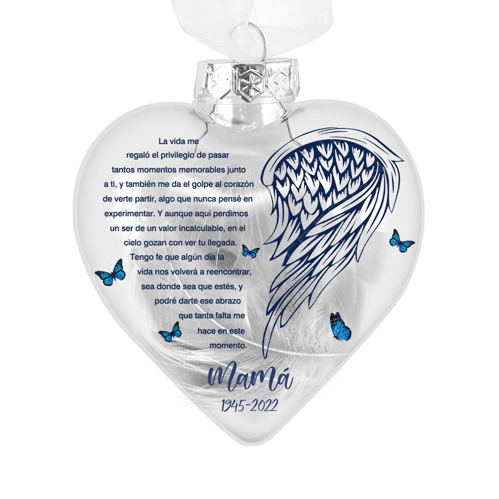 Bola navideña conmemorativa Adorno de Navidad 1 nombre y años personalizados con pluma -Jessemade ES