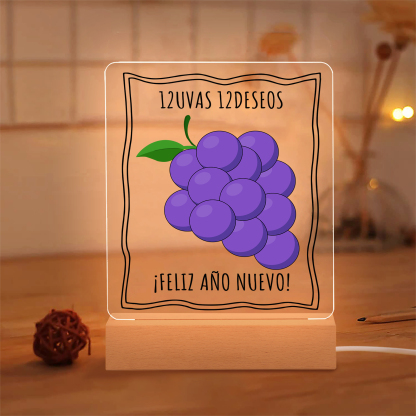 Navidad-Lámpara Luz de Noche LED Año Nuevo Doce Uvas Doce Deseos-Jessemade ES