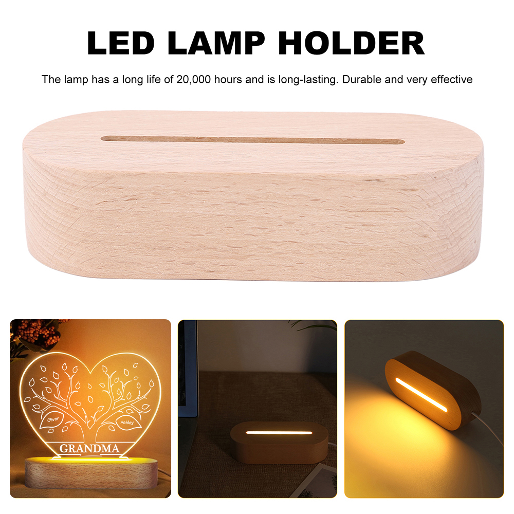 A mi mamá/abuela-Lámpara Personalizada con 2-8 Nombres y Texto "árbol de la vida" 3D Ilusión Luz de Noche-Jessemade ES