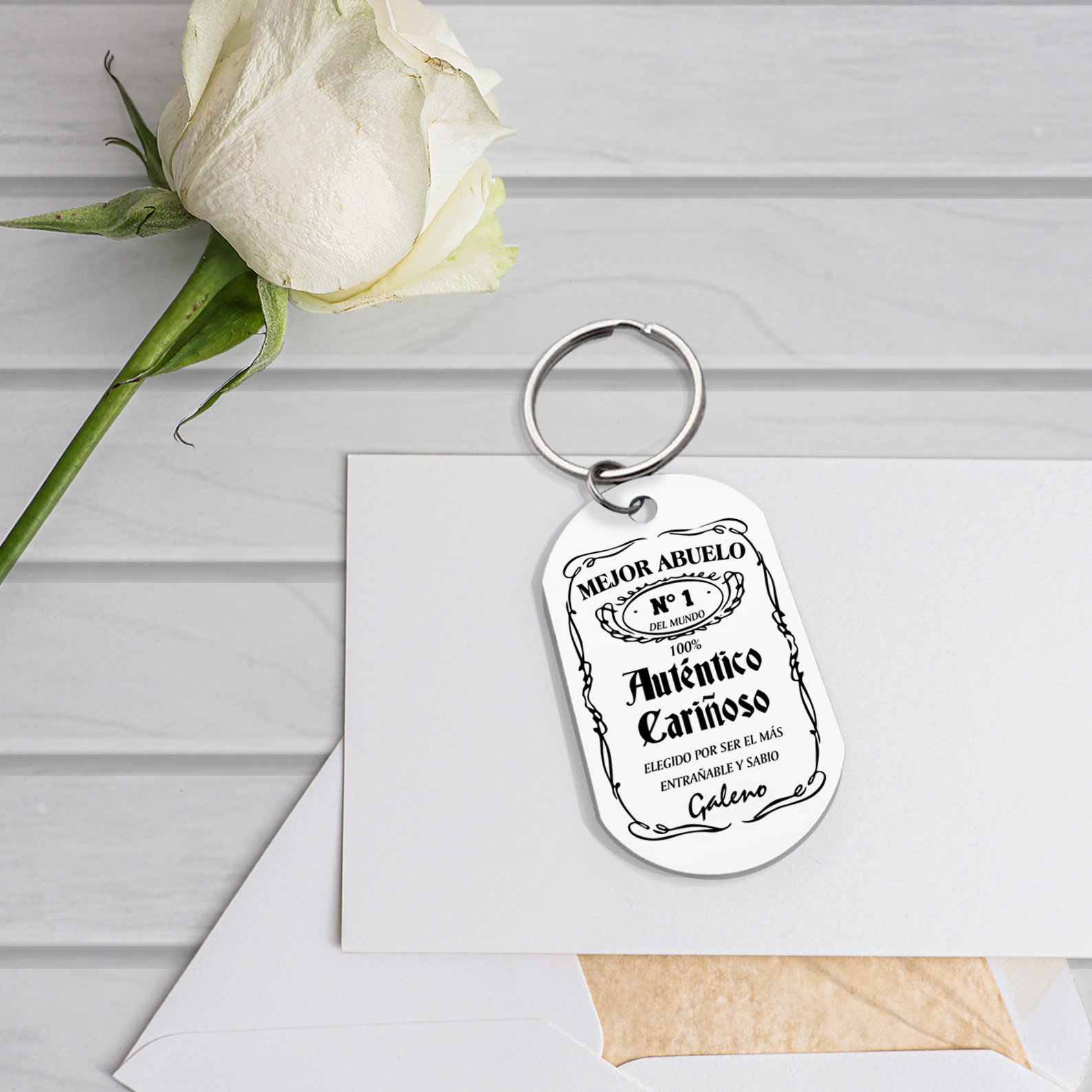 A mi abuelo-Llavero ABUELO N ° 1 DEL MUNDO personalizado con 1 nombre-Jessemade ES