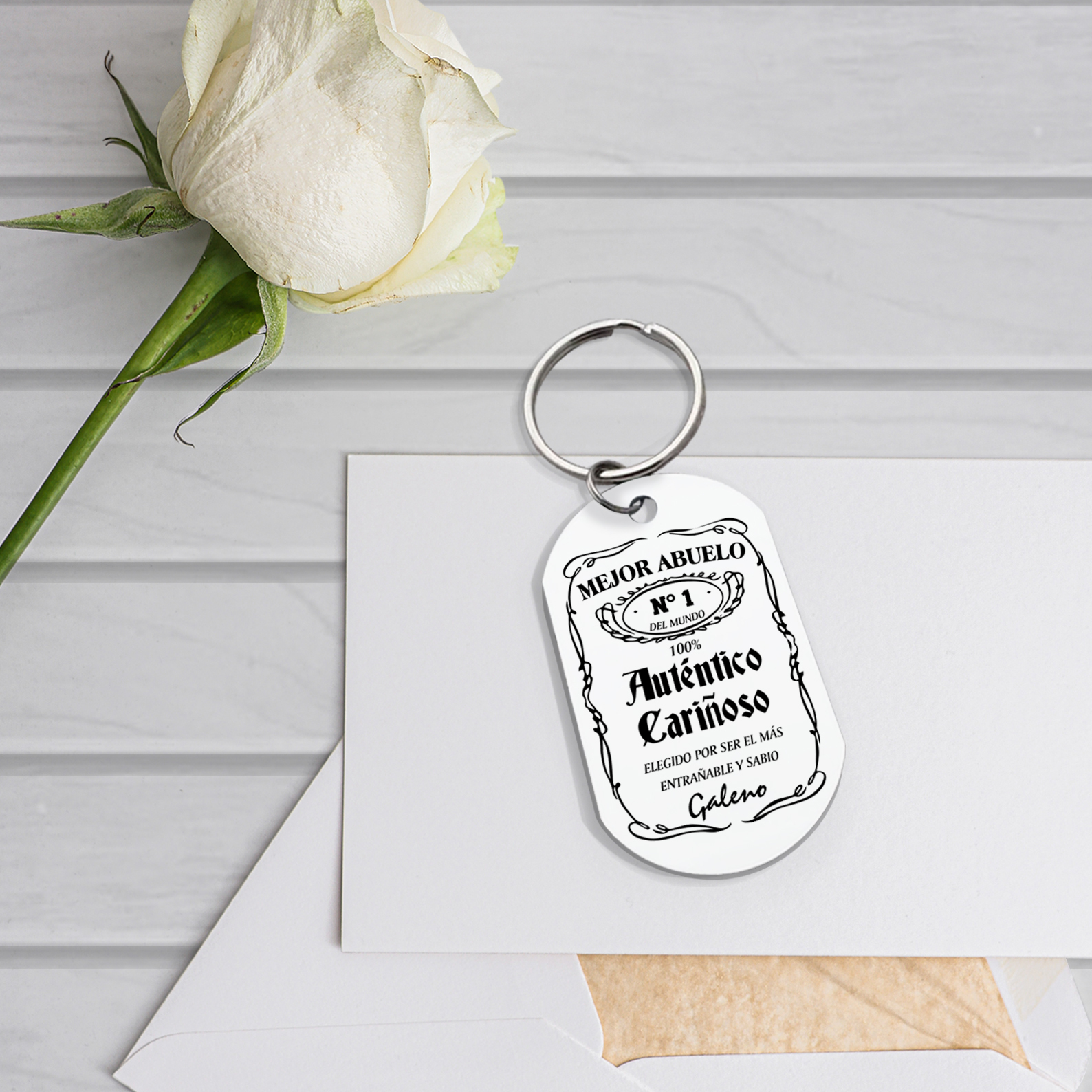 A mi abuelo-Llavero ABUELO N ° 1 DEL MUNDO personalizado con 1 nombre-Jessemade ES