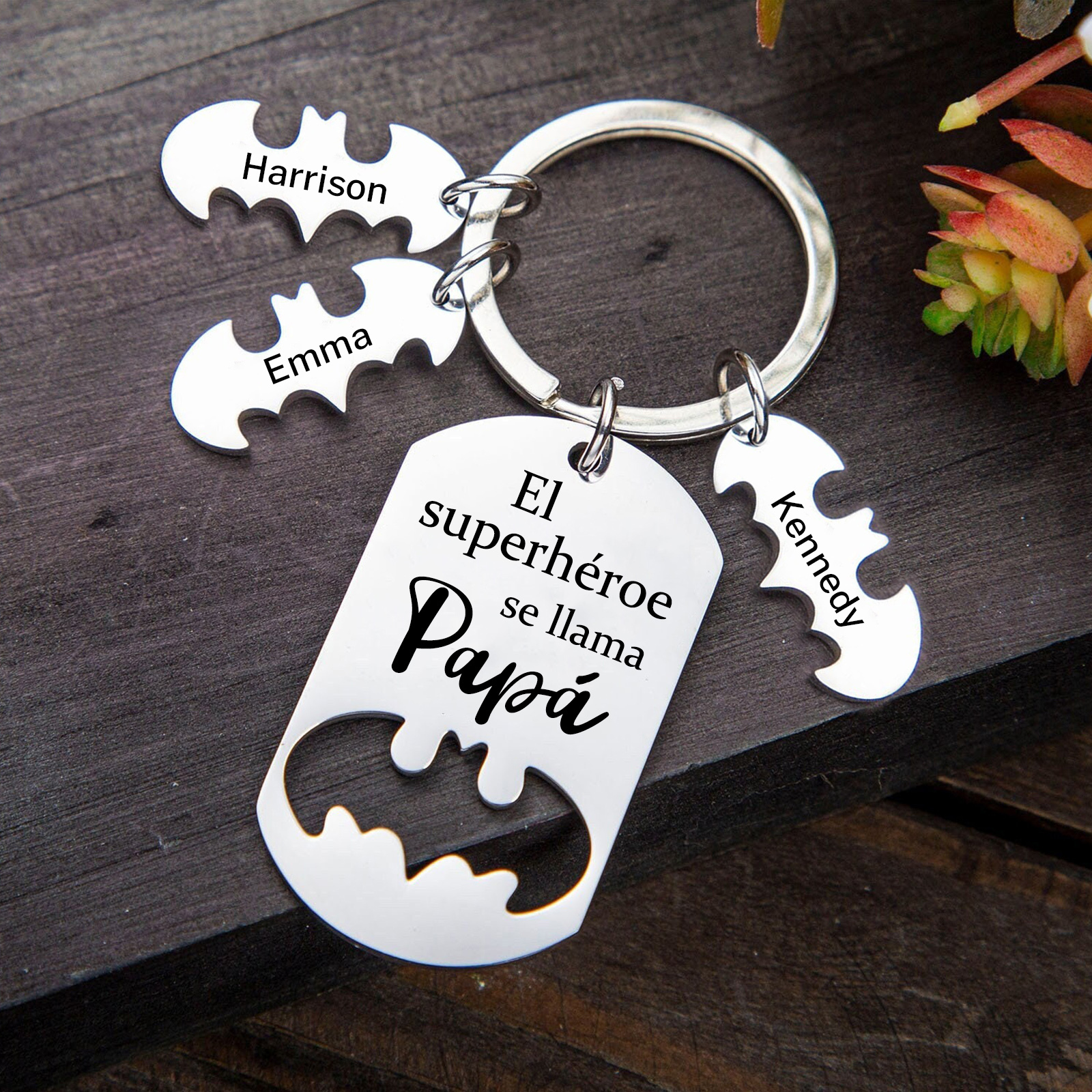 A mi papá-Llavero 1-5 Nombres Personalizados Batman-Jessemade ES