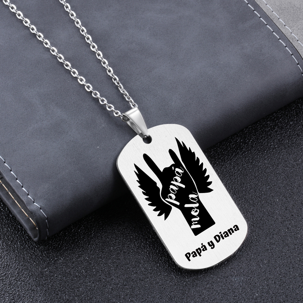 A MI PAPÁ-Collar "papá mola" de placa personalizada con texto y foto-Jessemade ES