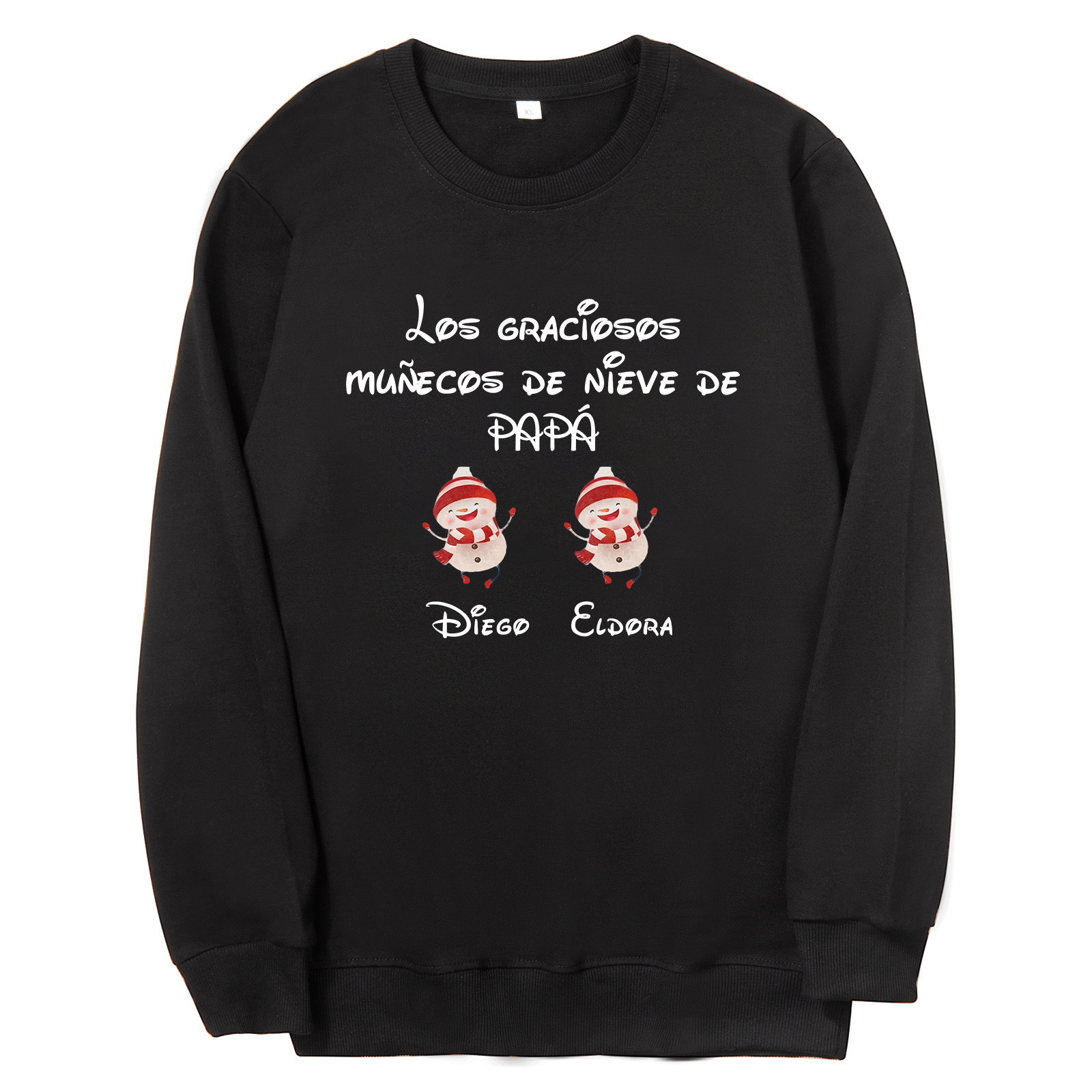 Familia-Sudadera "Muñecos de nieve" 3 nombres personalizados-Jessemade ES