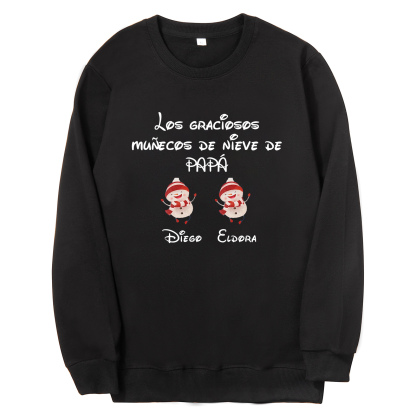 Familia-Sudadera "Muñecos de nieve" 3 nombres personalizados-Jessemade ES