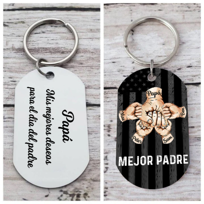 A mi papá-Llavero 1-7 Nombres Personalizados Puño con Puño-Jessemade ES