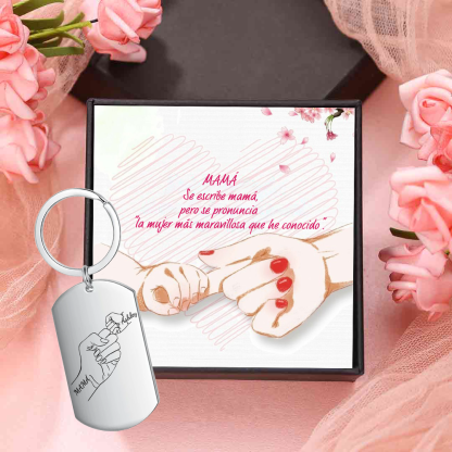 A mi mamá-Llavero 1-4 Nombres Personalizados "PUÑO CON PUÑO"-Jessemade ES