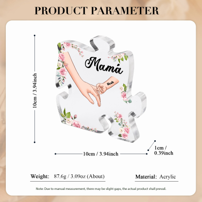 A mi mamá/abuela-Placa de acrílico en forma de corazón mano a mano con 1 texto y 1 nombre personalizado | Jessemade