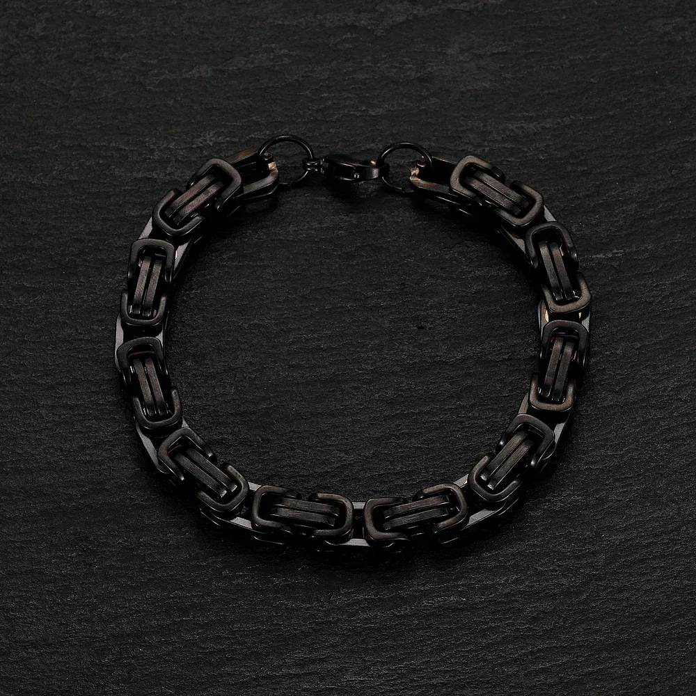 Pulsera de doble cadena cubana de acero inoxidable para hombre