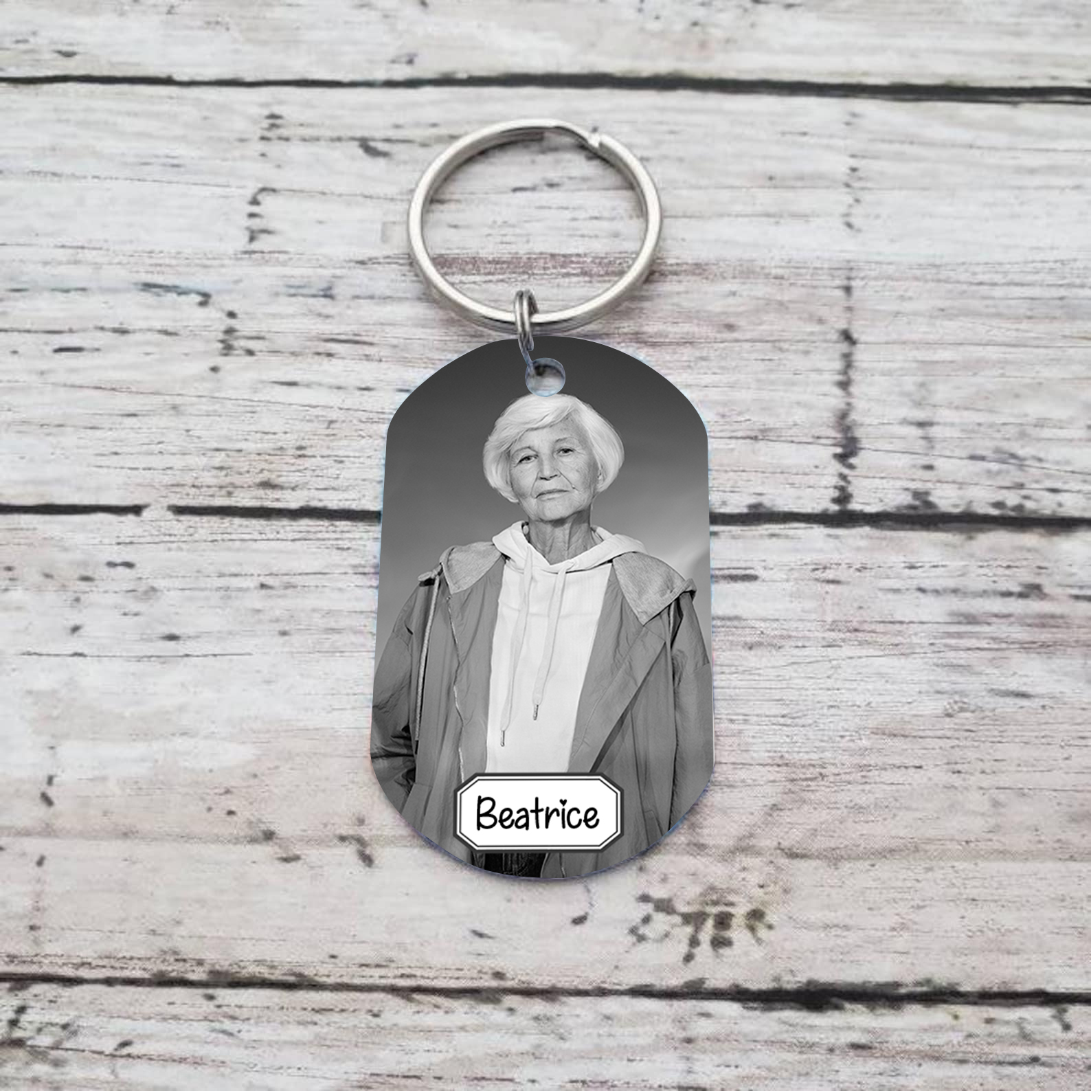 Llavero conmemorativo a un ser querido personalizado con foto y nombre-Jessemade ES