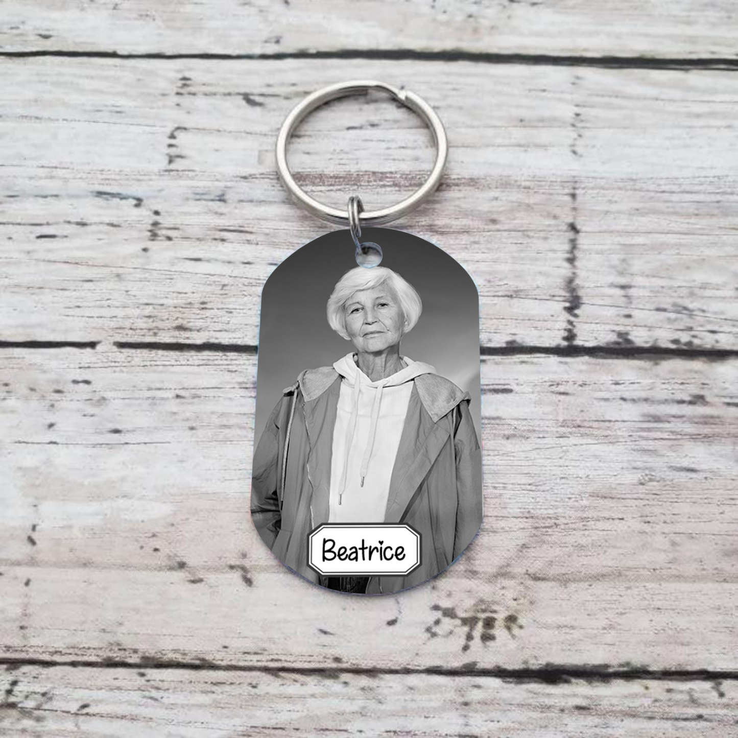 Llavero conmemorativo a un ser querido personalizado con foto y nombre-Jessemade ES