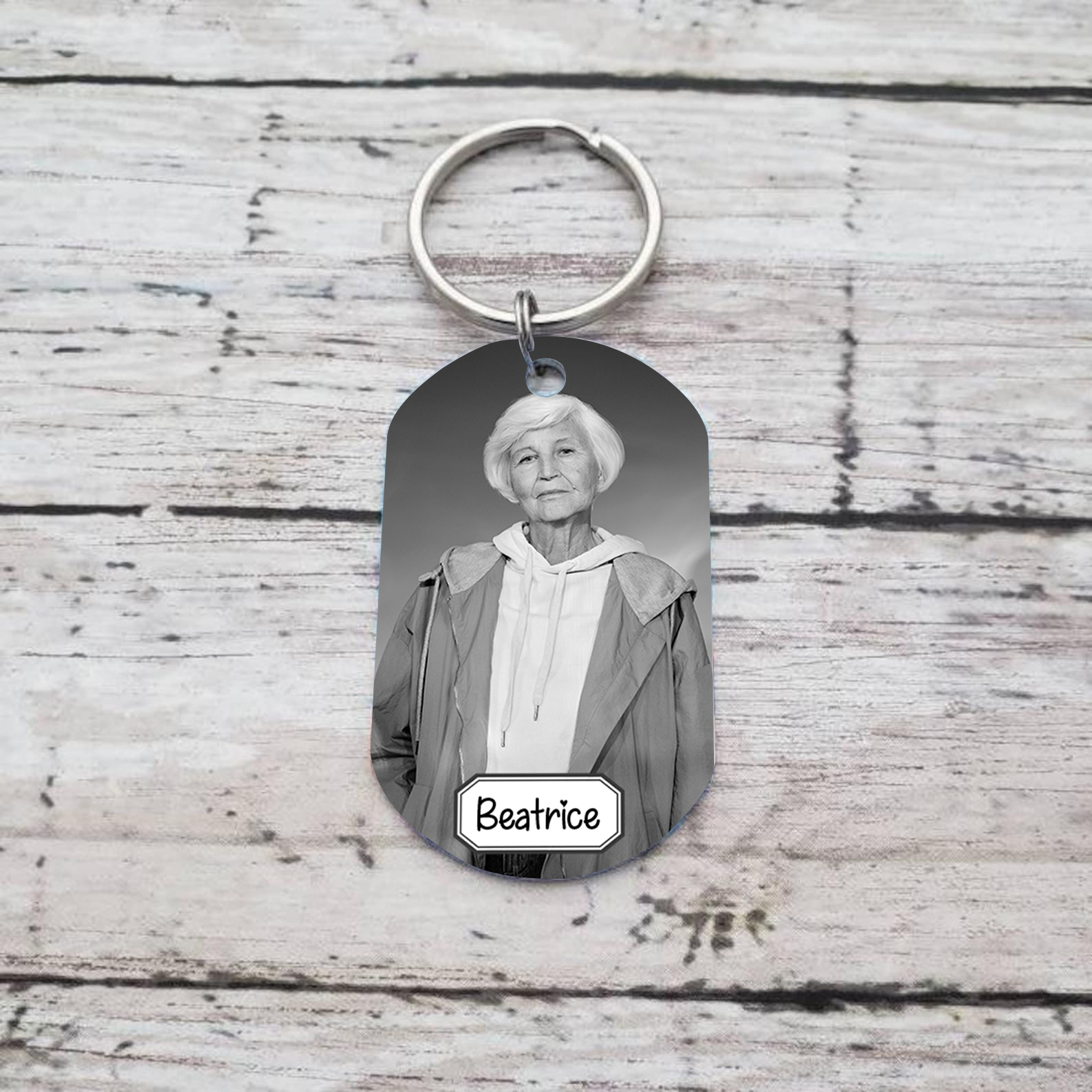 Llavero conmemorativo a un ser querido personalizado con foto y nombre-Jessemade ES