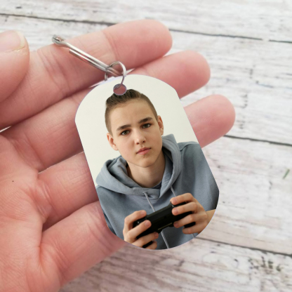 Comunión-Llavero con icono de comunión 1 foto y 1 nombre personalizados-Jessemade ES