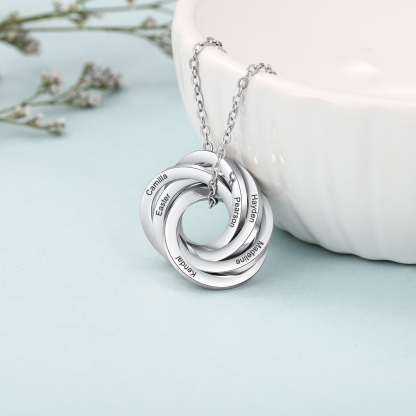 Collar de aros rusos personalizado con 6 nombres-Jessemade ES