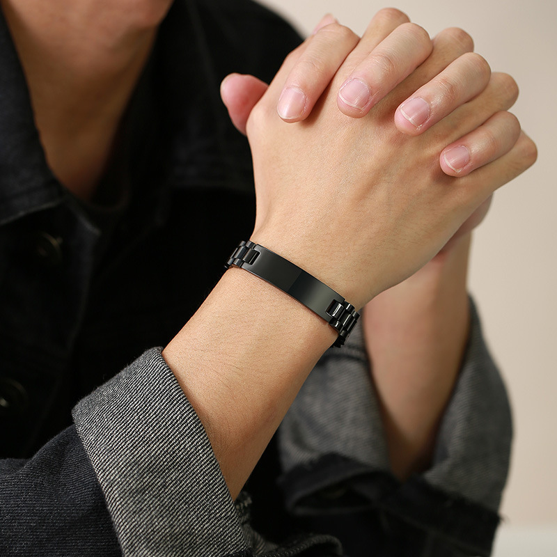 Pulseras de cadena personalizada con 1 nombre Pulsera de hombre