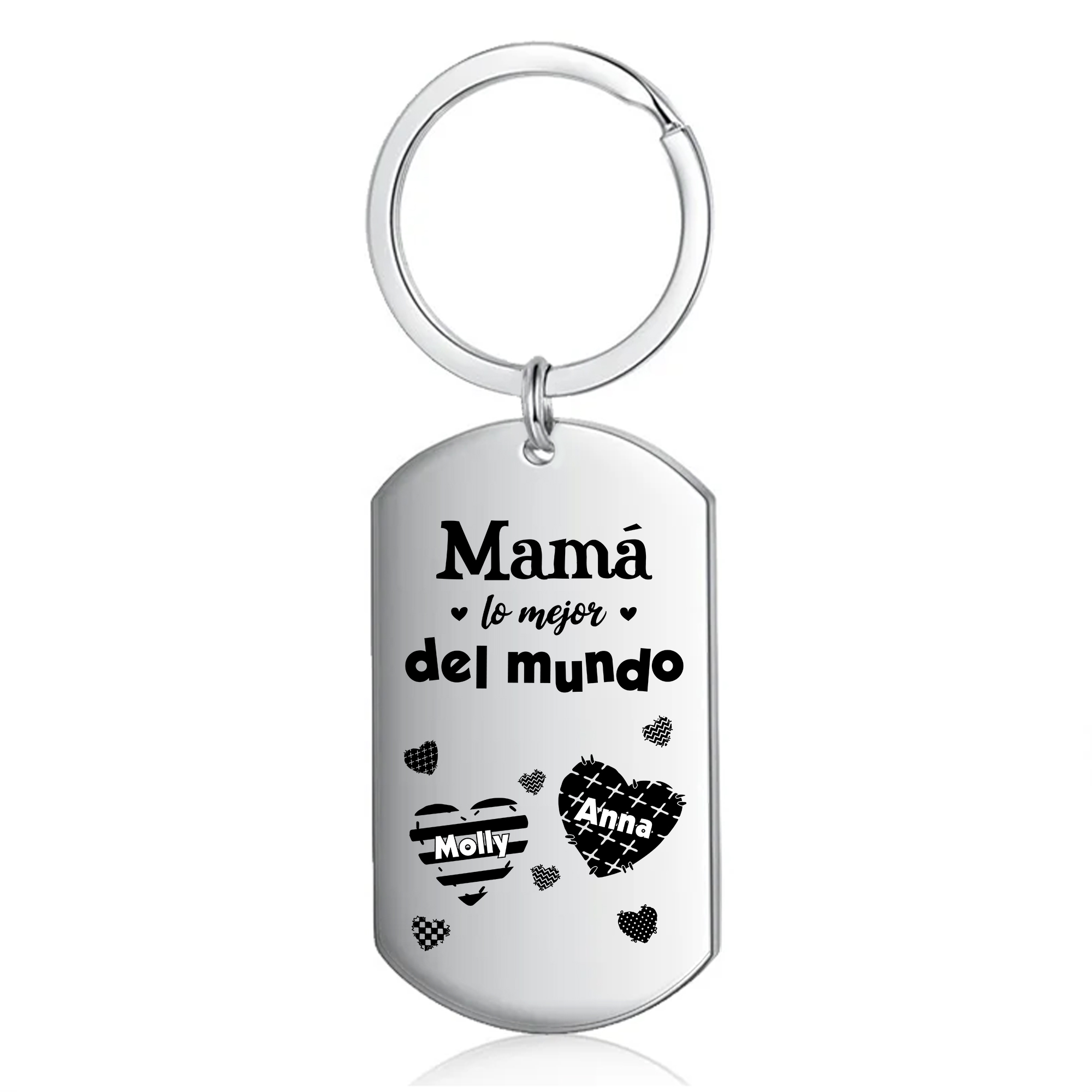 A mi mamá-Llavero 1-6 Nombres Personalizados CORAZONES-Jessemade ES