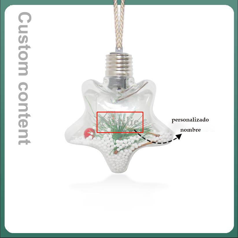 Bola navideña Adorno de Navidad 1 nombre personalizado en forma de estrella con luces LED 