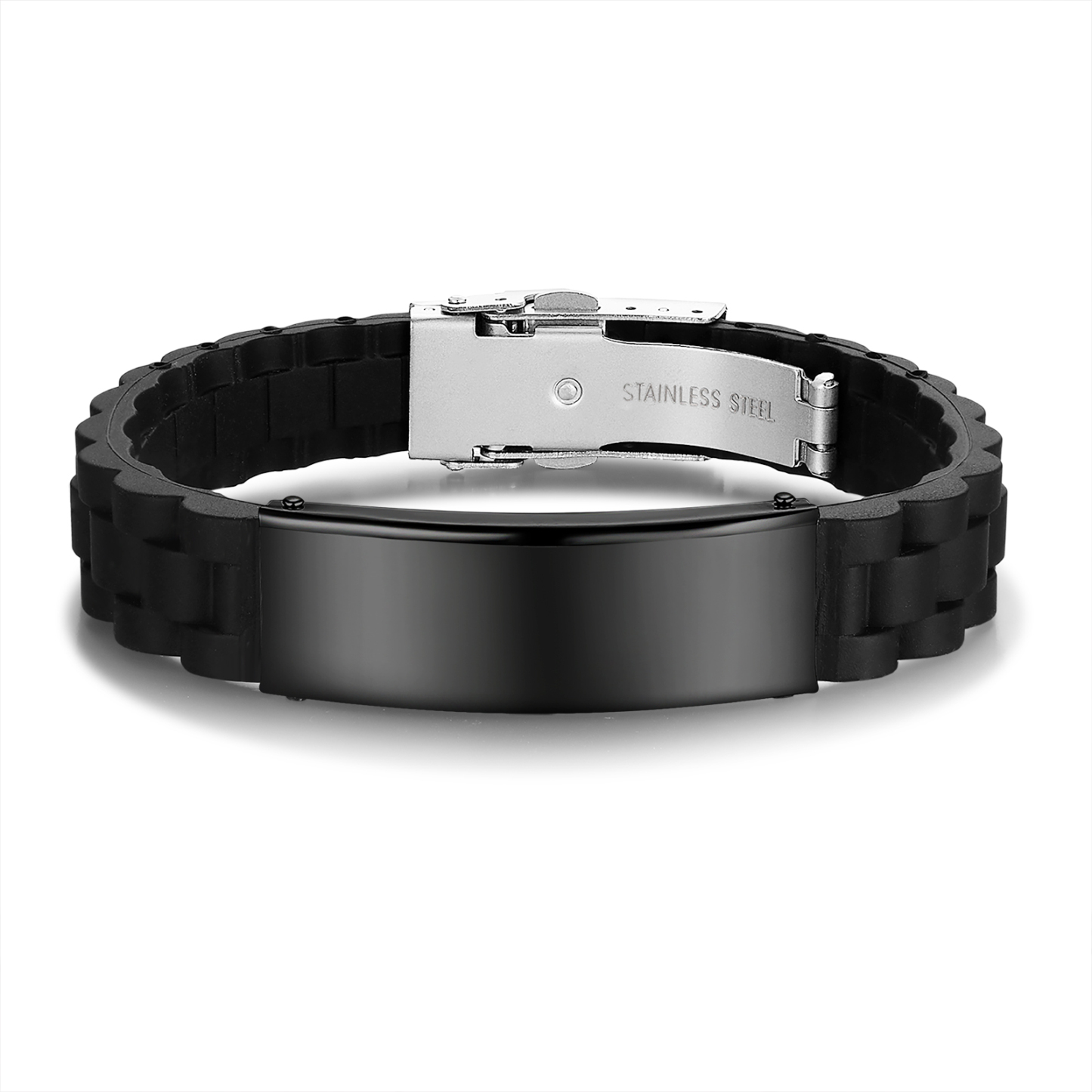 Pulsera personalizada con 1 texto y 1 foto para hombre-Jessemade ES