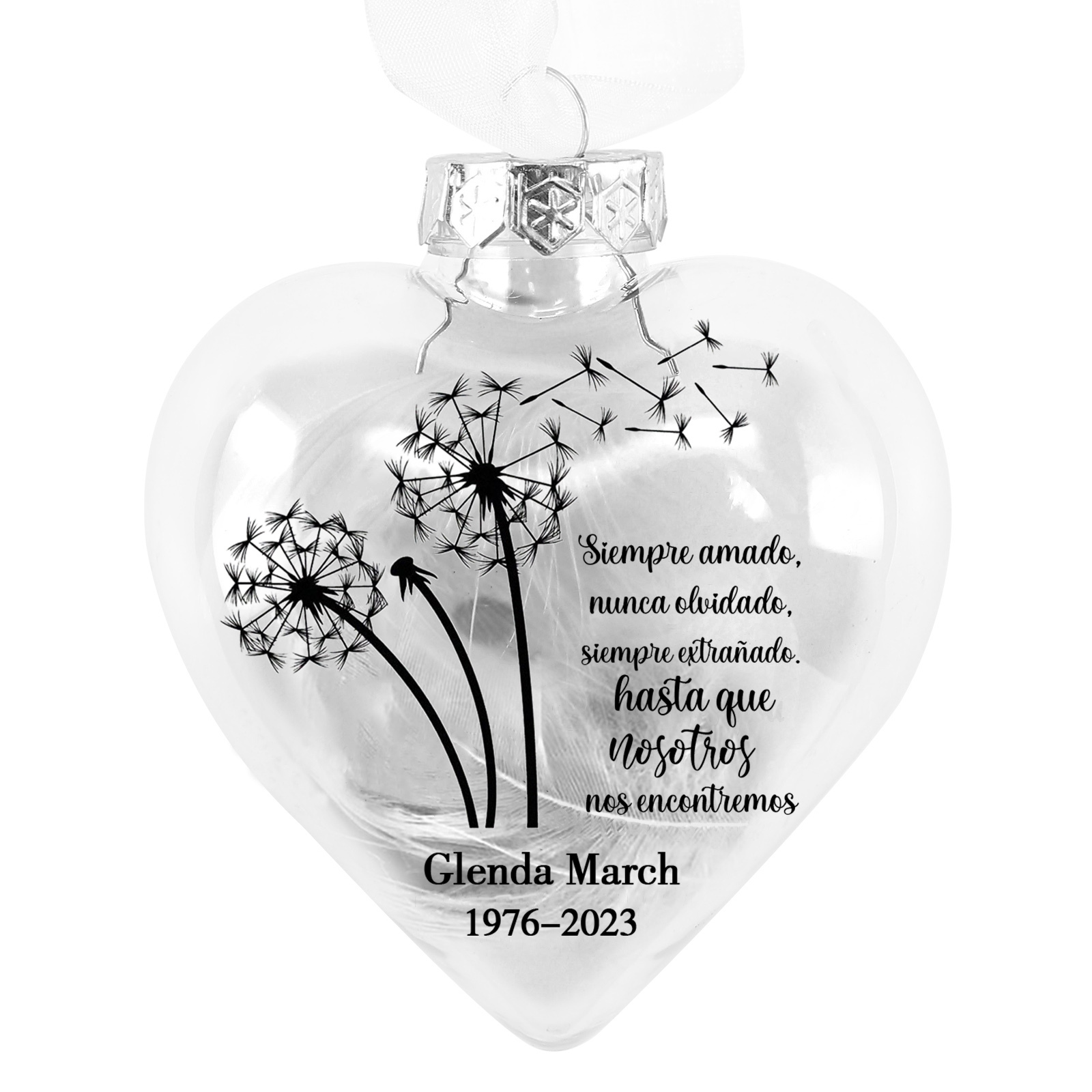 Bola navideña conmemorativa Adorno de Navidad 1 nombre y años personalizados con pluma -Jessemade ES