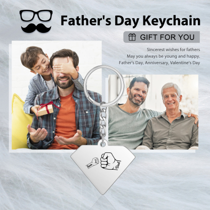 Llavero en forma de Superman puño con puño con 1 nombre personalizado con texto-Jessemade ES