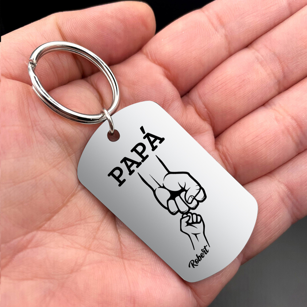 A Mi Papá-Llavero Personalizado Puño con Puño 1 Nombre-Jessemade ES