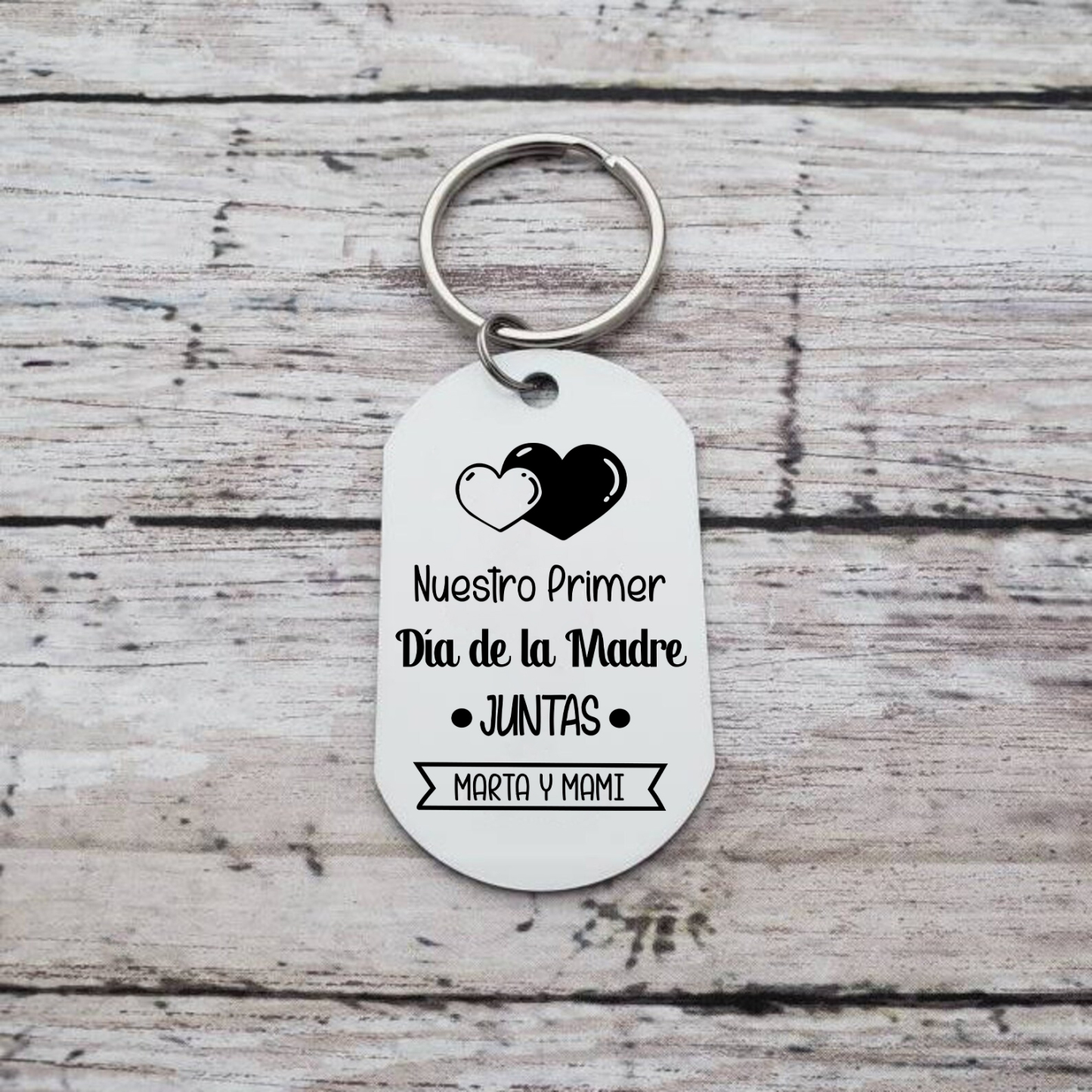 Primer Día de la Madre - Llavero 1 Texto y 1 Foto Personalizados-Jessemade ES