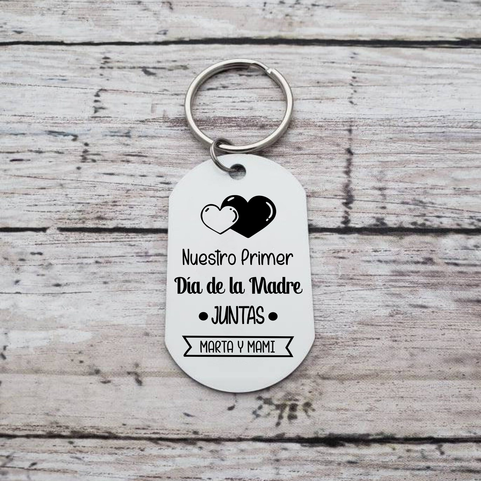 Primer Día de la Madre - Llavero 1 Texto y 1 Foto Personalizados-Jessemade ES