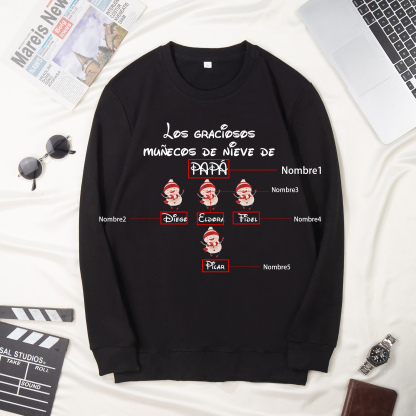 Familia-Sudadera "Muñecos de nieve" 5 nombres personalizados-Jessemade ES