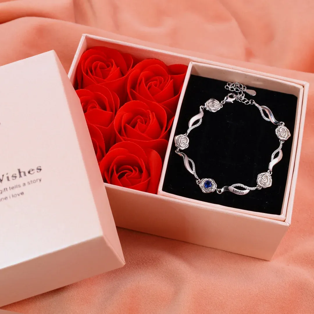 Pulsera para Mujer Rosa 1 Nombre Personalizado con 1 Piedra de Nacimiento