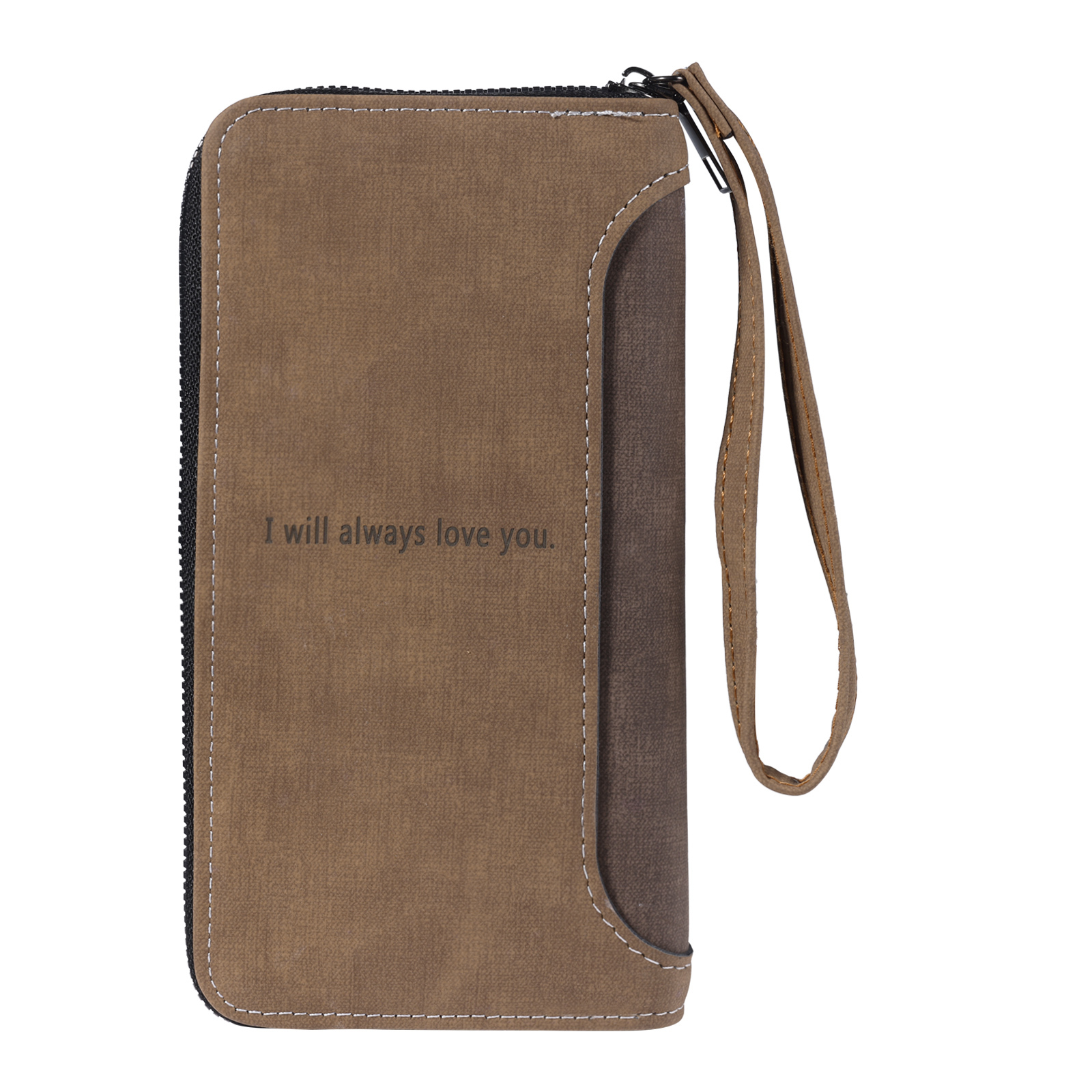 Cartera, billetera con cierre personalizada con 1 foto y 1 texto monedero para hombre-Jessemade ES