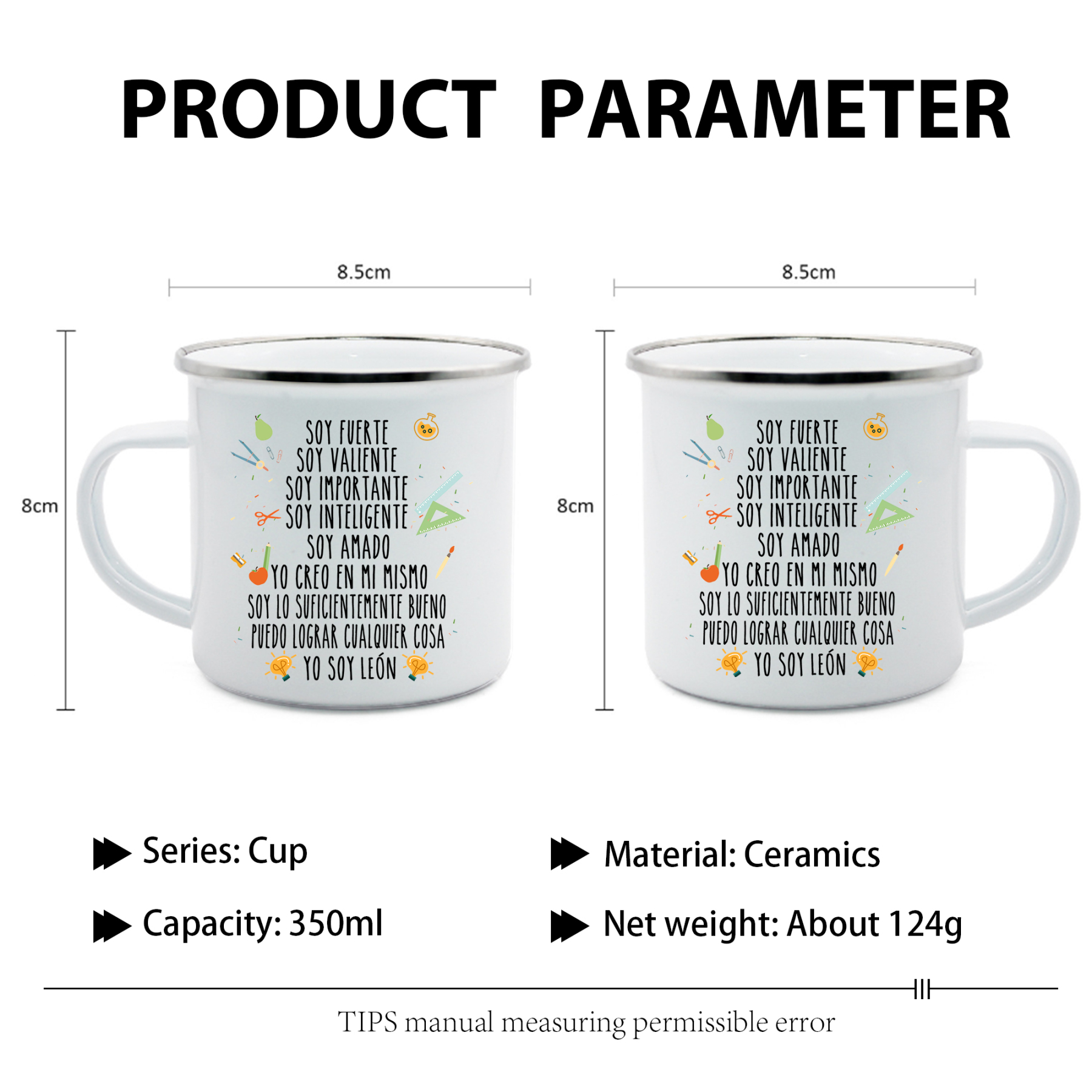 Vuelta al cole-Taza para niños "frases" con 1 nombre personalizado