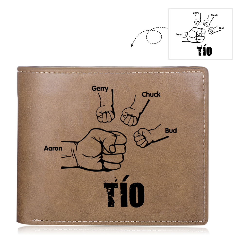 A mi tío-Cartera 2-5 nombres y foto personalizados billetera clásica puño a puño -Jessemade ES