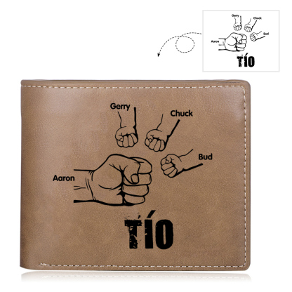 A mi tío-Cartera 2-5 nombres y foto personalizados billetera clásica puño a puño -Jessemade ES