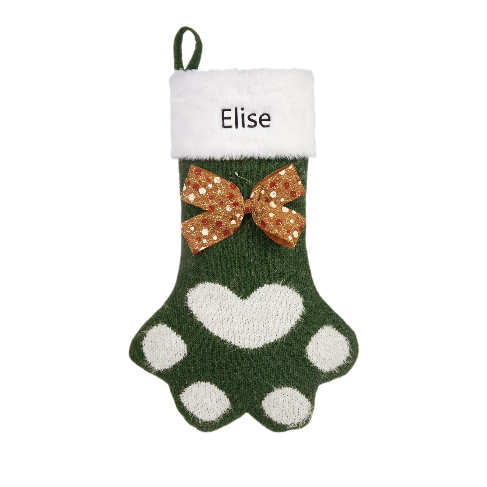 Adornos de medias navideñas en forma de pata Bolsa de regalo 1 Nombre personalizado-Jessemade ES